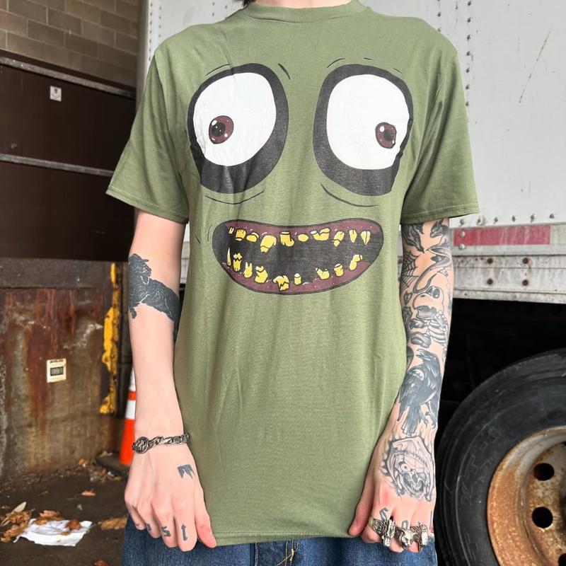 

European and American Gothic Harajuku men shirt top Punk hip hop big eye print short sleeve fashion casual oversized T-shirt 4XL