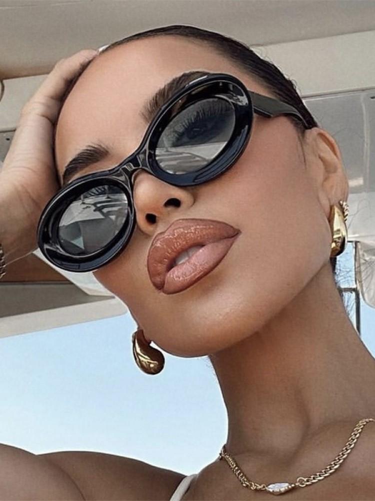 Fashion Oval Round Sunglasses Women Retro Clear Shades UV400 Men Punk Sun Glasses Vintage Designer Luxury Sunglasses