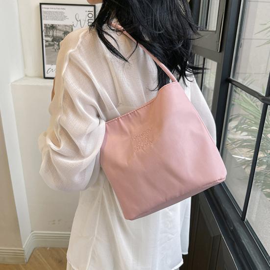 Women's Shoulder Bag Nylon Solid Color Tote Bag Portable Ladies Casual Handbag Commuting Sac for Work Street Daily Outings