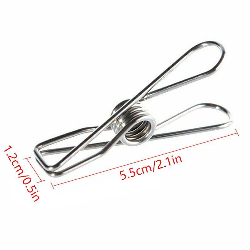 Steel 20x Stainless Clothes Pegs Hanging Clip Pins Laundry Windproof Clamp Tool
