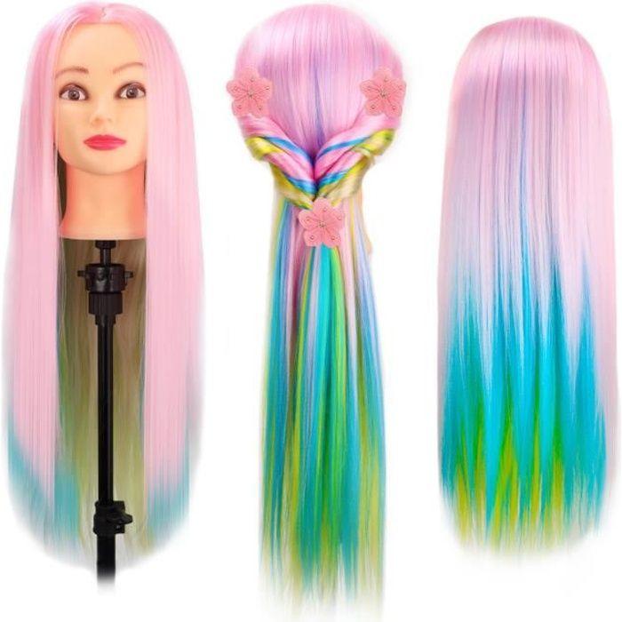 Tête d'exercice Tête à coiffer, CoastaCloud Mannequin Head 60-66 cm Cosmétologie Professionnelle