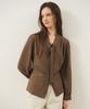 AAU Shirred Tie Blouse_Brown