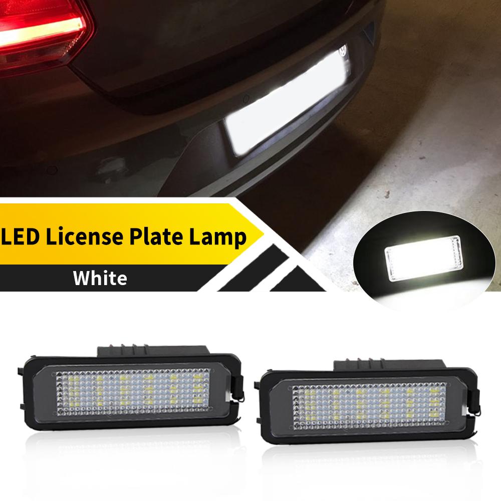 

2PCS For VW Golf 4 5 6 7 MK4 MK7 Passat CC Scirocco Skoda Seat Leon Ibiza 12V Car License Plate Lights LED Lamp Auto Accessories