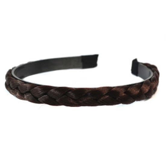Women Chemical Fiber Hair Hoop Synthetic Wig Braided Headband Headwear Hairband