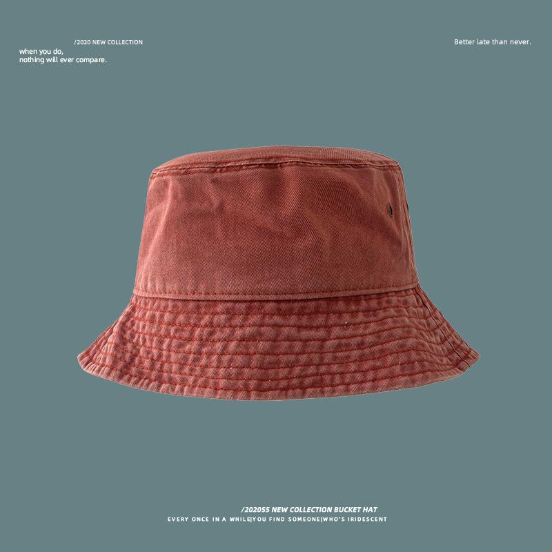 Washed denim bucket hat sun hat women's fashion spring and summer sun protection outdoor face small big brim tide basin hat