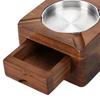 Yousheng Square Wooden Ashtray for Men, Non-slip Ash Holder with 4 Slots & Drawer, High Temperature Resistant Ashtray for Indoor Outdoor