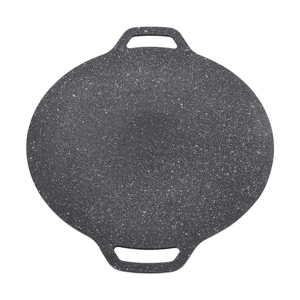 BBQ Pan Round Shape High Thermal Conductivity Aluminum Material Glossy Appearance Korean BBQ Grill for Camping 30cm