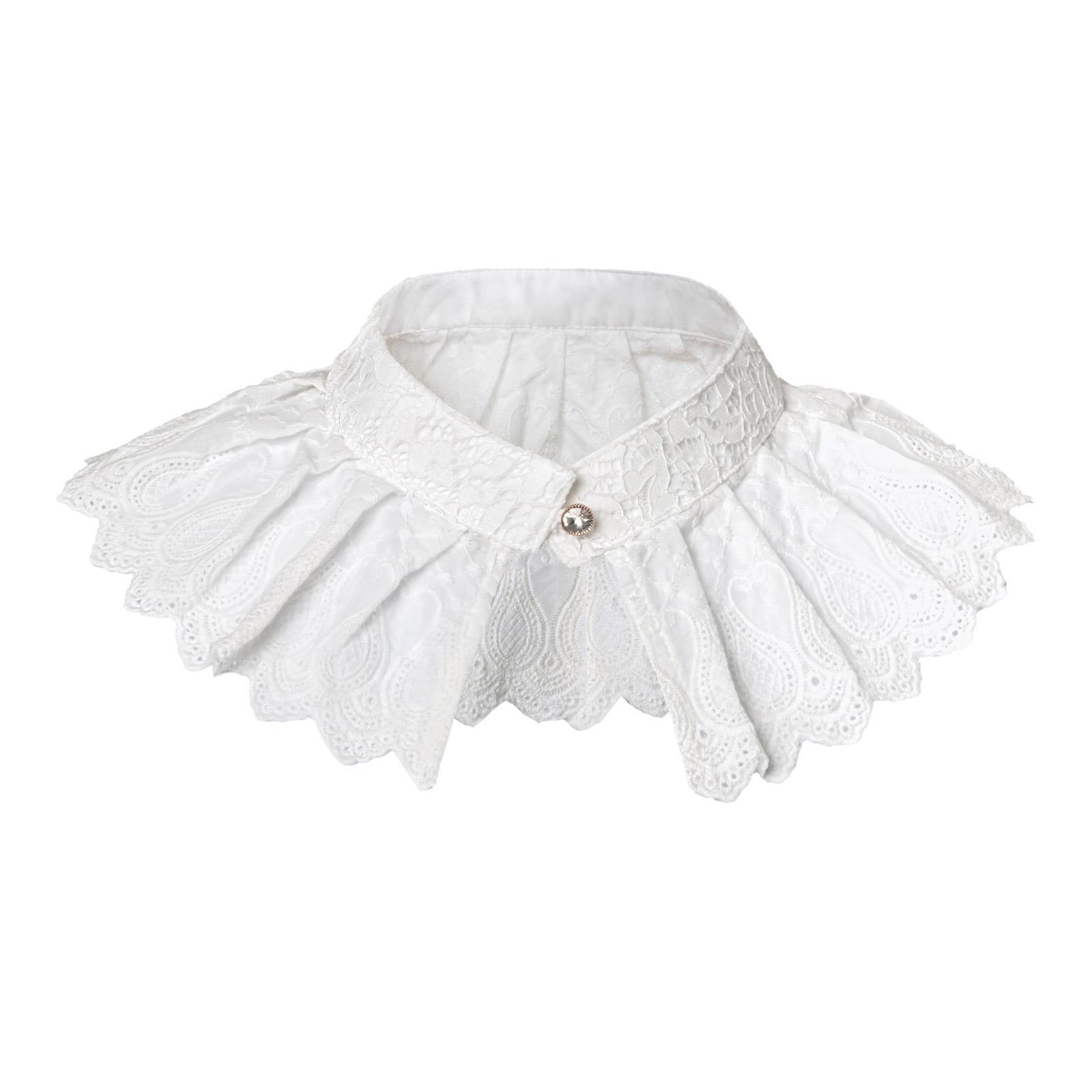 

Судейский стиль Воротник с оборками Кружевное жабо-воротник для повседневной носки Костюм для косплея Аксессуар для шеи для драматических исполнителей Ложный воротник