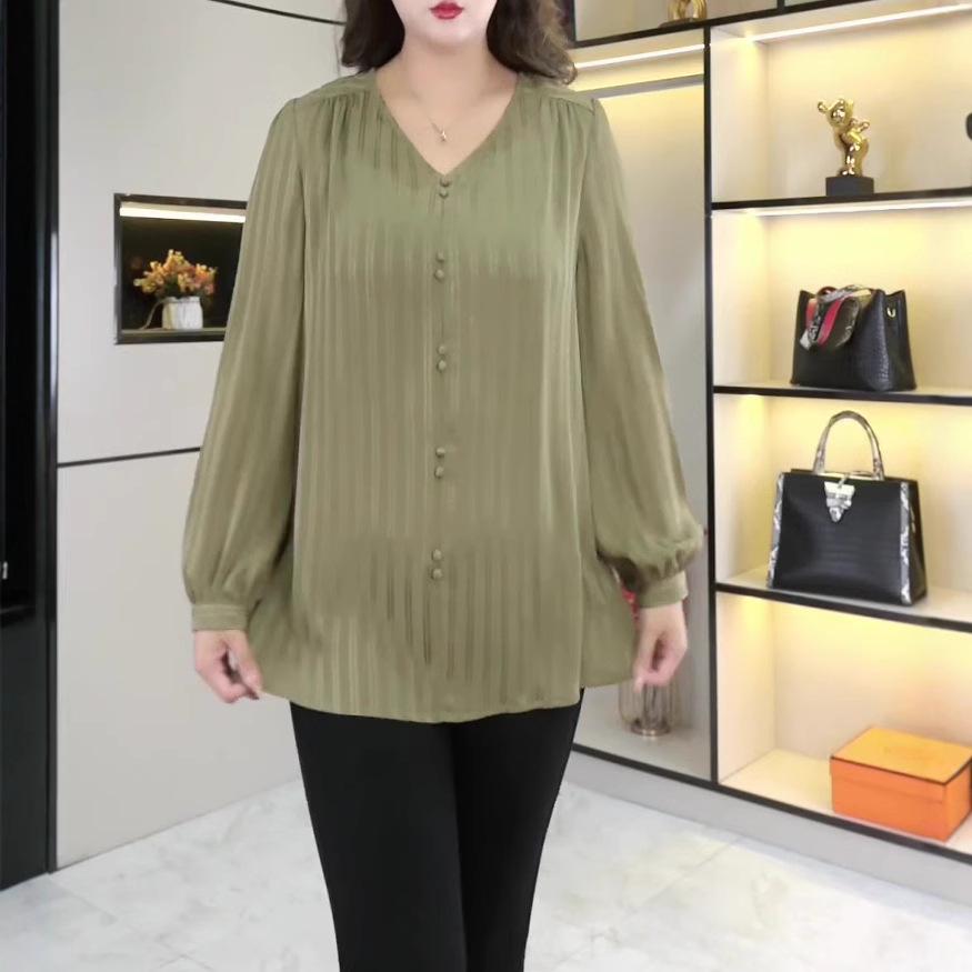 

Spring/Summer High-End Wrinkle-Resistant Versatile Plus Size Women s Shirt 2XL (140-160 jin)