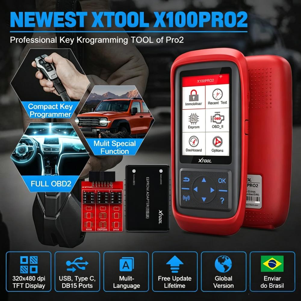 Stoc SUA UE XTOOL X100PRO2 Programator Chei Auto Instrument Service Immo Resetare Scanner Citire Coduri OBD2 cu EEPROM Utilizare Gratuită pe Viață