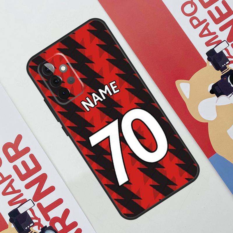 Custom Number Football Name Case For Samsung Galaxy A54 A34 A24 A14 A73 A53 A33 A23 A13 A52 A32 A22 A12 A51 A71 Cover