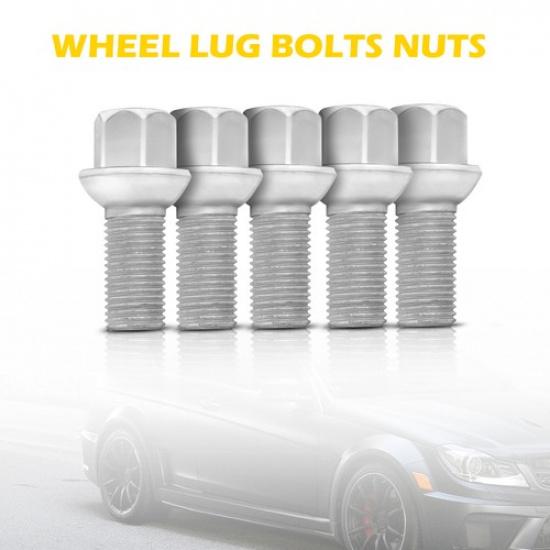 5PCS Wheel Lug Bolts Nuts Kit For Mercedes-Benz ML350 S500 A180 A200 A250 B200