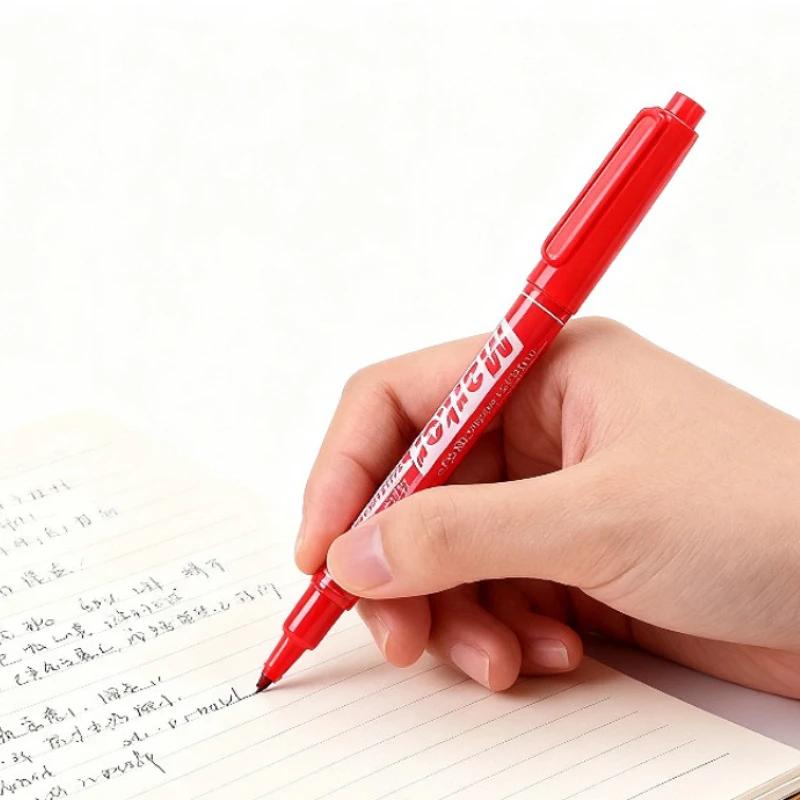 5pcs Oil Marker Pens Marker Pens Double Headed Oily Marker Pens Black Blue Red Art Markers School Supplies and Office Stationery