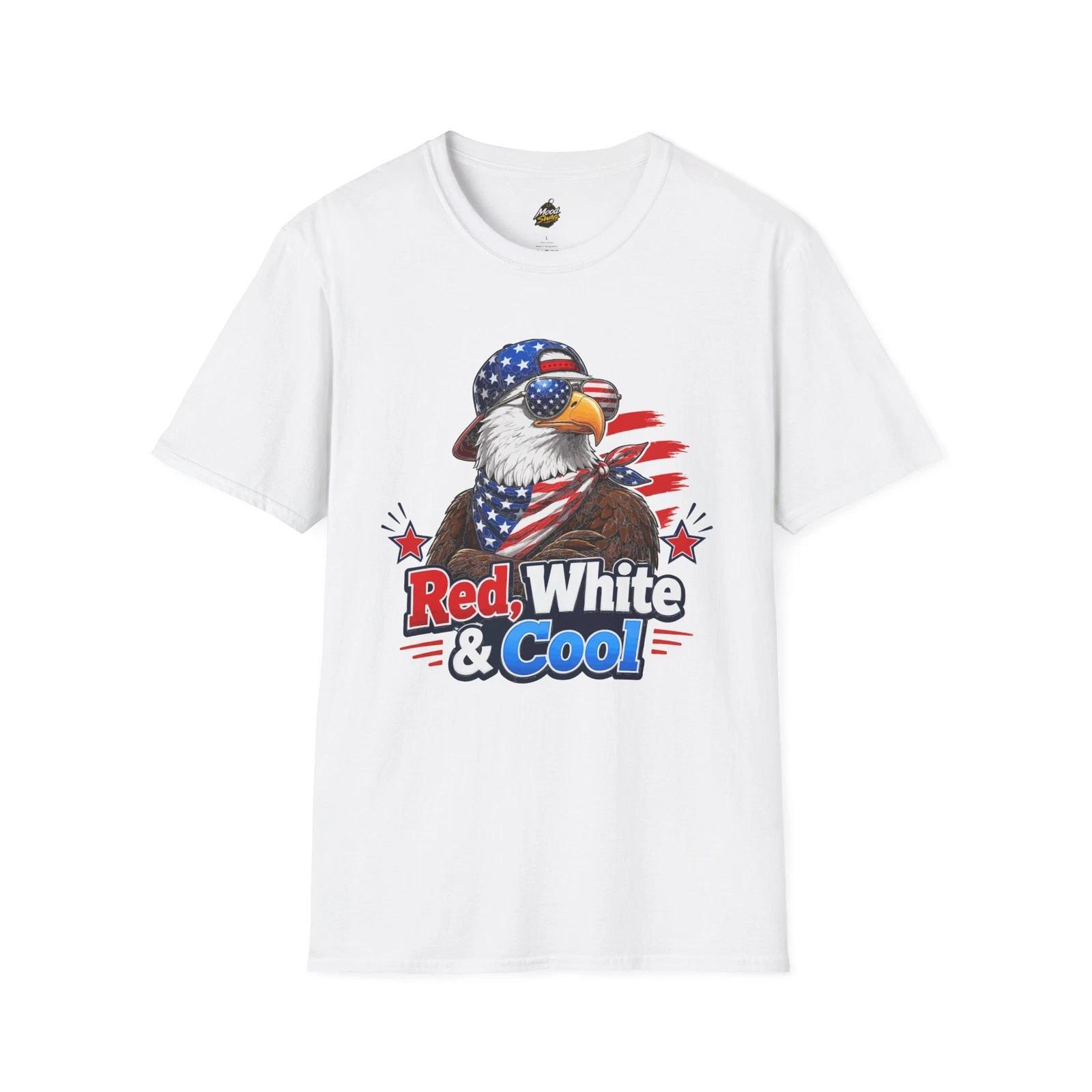 Patriotic Eagle T-Shirt Red White & Cool USA Flag Graphic Tee Gift 4XL