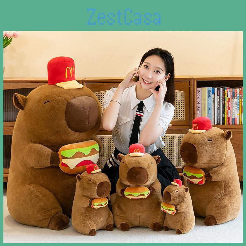Corp Capybara Mcdonalds Hamburger Plush Toy Stuffed Animal Doll Gifts Kids