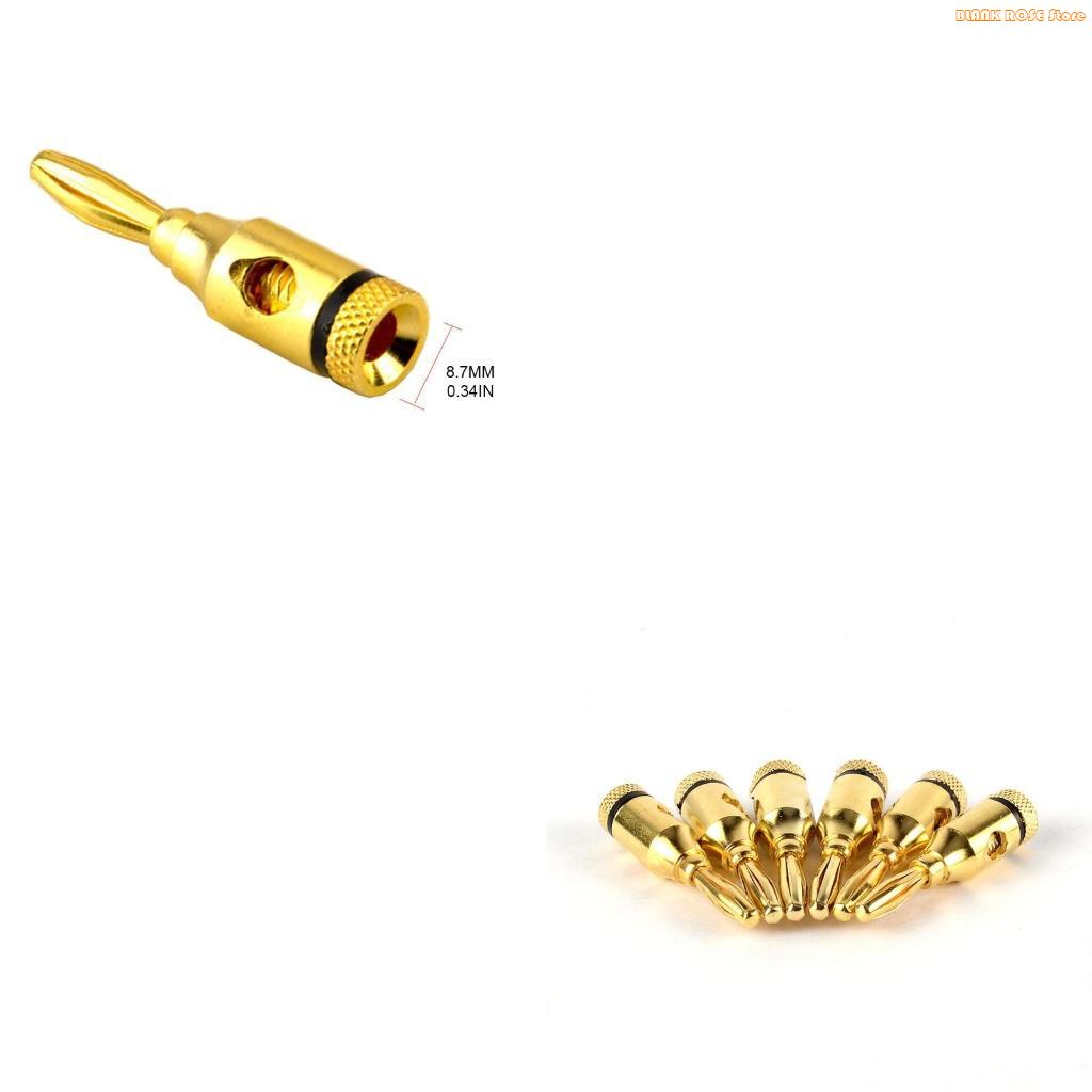 

K1AE 4pcs Gold Plated Speaker Banana Plugs Open Screw Type Connector for Speaker Wire Home Theater China Mainland