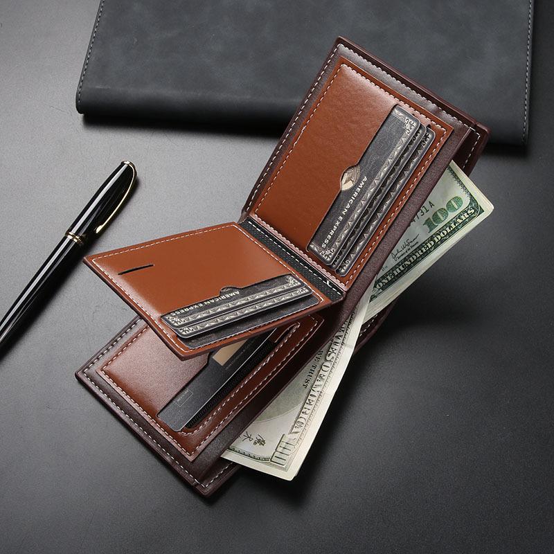 Men's Slim Soft Leather Wallet - Fashionable and Simple Short Style