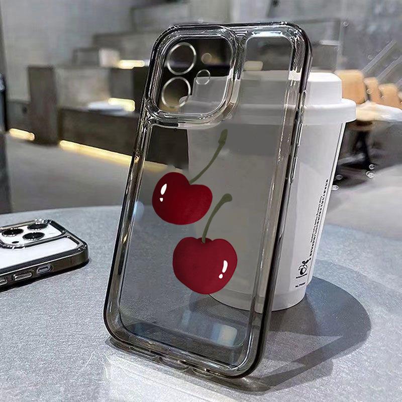 Full Screen Red Cherry Phone Case For IPhone 16 15 14 13 12 11 Pro Max X XR XS 7 8 Plus SE For IPhone 16 15 14 Plus Case Funda