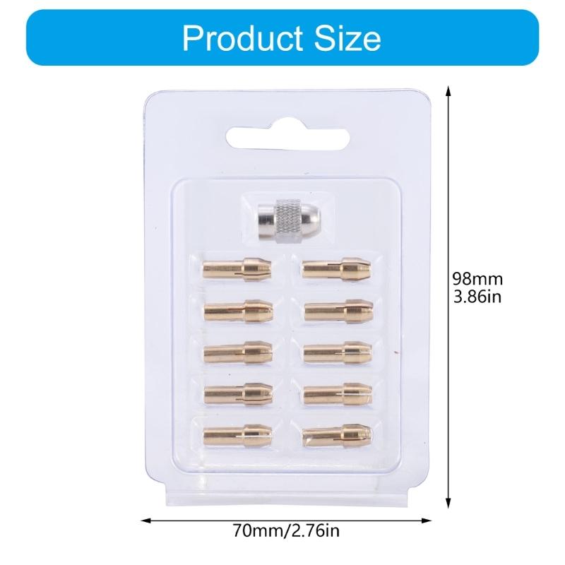 Brass Collets Chuck Strong Brass Collets Adapters Electric Grinding Chuck for Rotary Tool & Power Drills Under 4.8mm