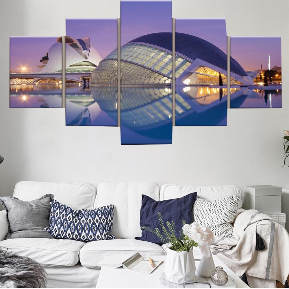 

Modular Canvas Print Picture Wall Art 5 Pieces City of Arts and Sciences Spain Valencia Painting Living Room Home Decor Frame 20x35 20x45 20x55cm
