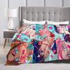 Kawaii Chibi LUKA Hot Anime ALIEN STAGE Super Warm Blankets  Picnic Plush Throw Blanket Couch Chair Flannel Bedspread Sofa Bed