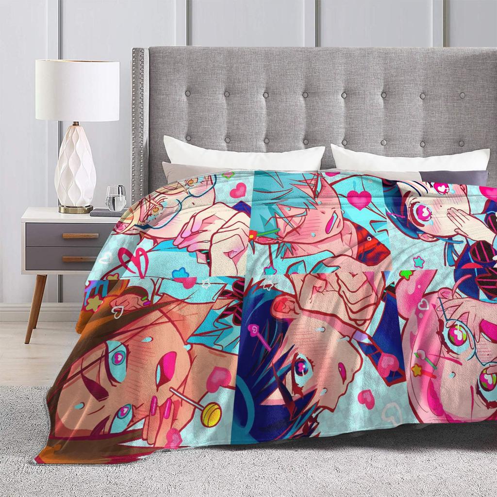 Kawaii Chibi LUKA Hot Anime ALIEN STAGE Super Warm Blankets  Picnic Plush Throw Blanket Couch Chair Flannel Bedspread Sofa Bed