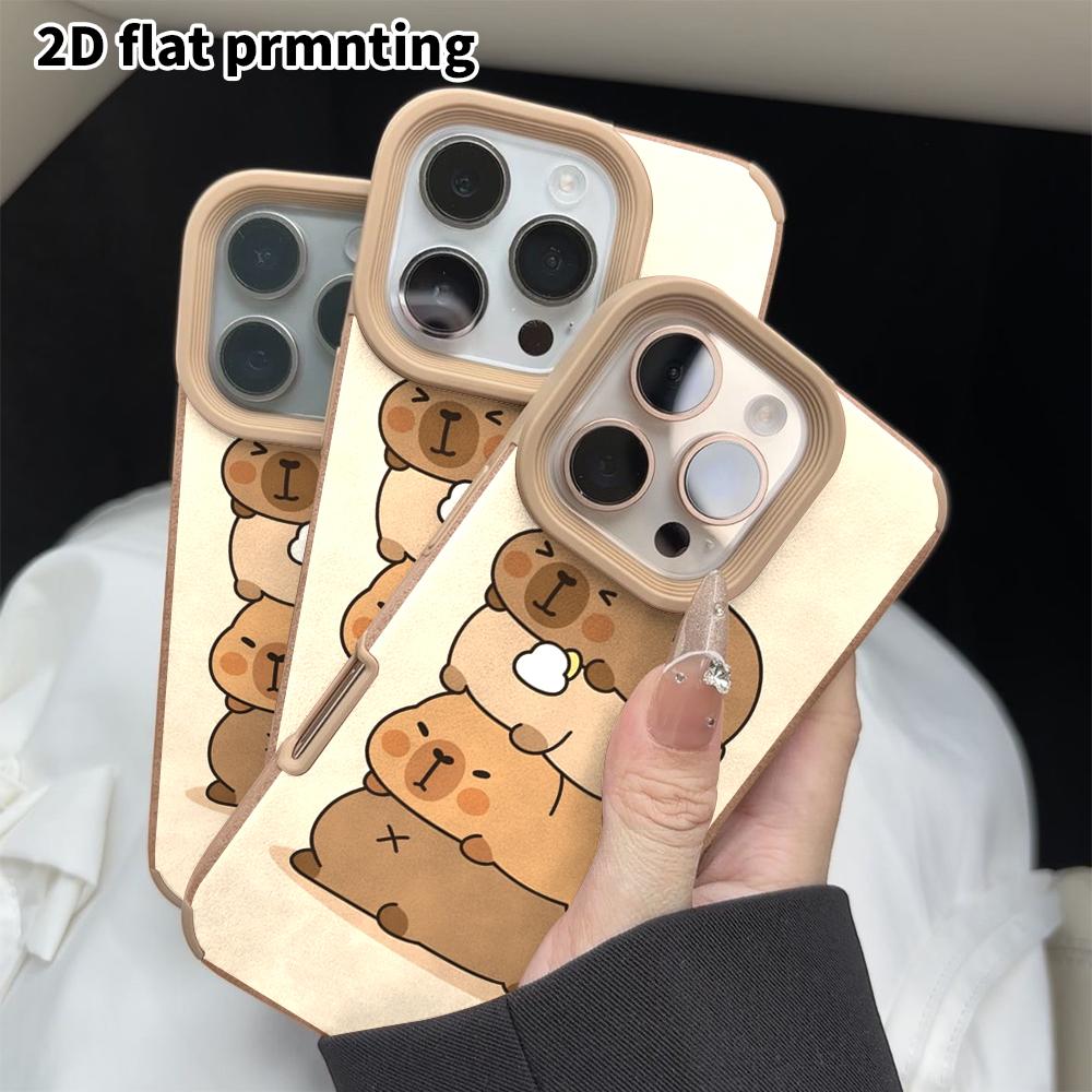 Phone Case: 2D Flat Lambskin Suitable for iPhone 18 17 16 15 14 13 Pro Film Protective Case, Stackable Fun, Christmas and Halloween Gifts