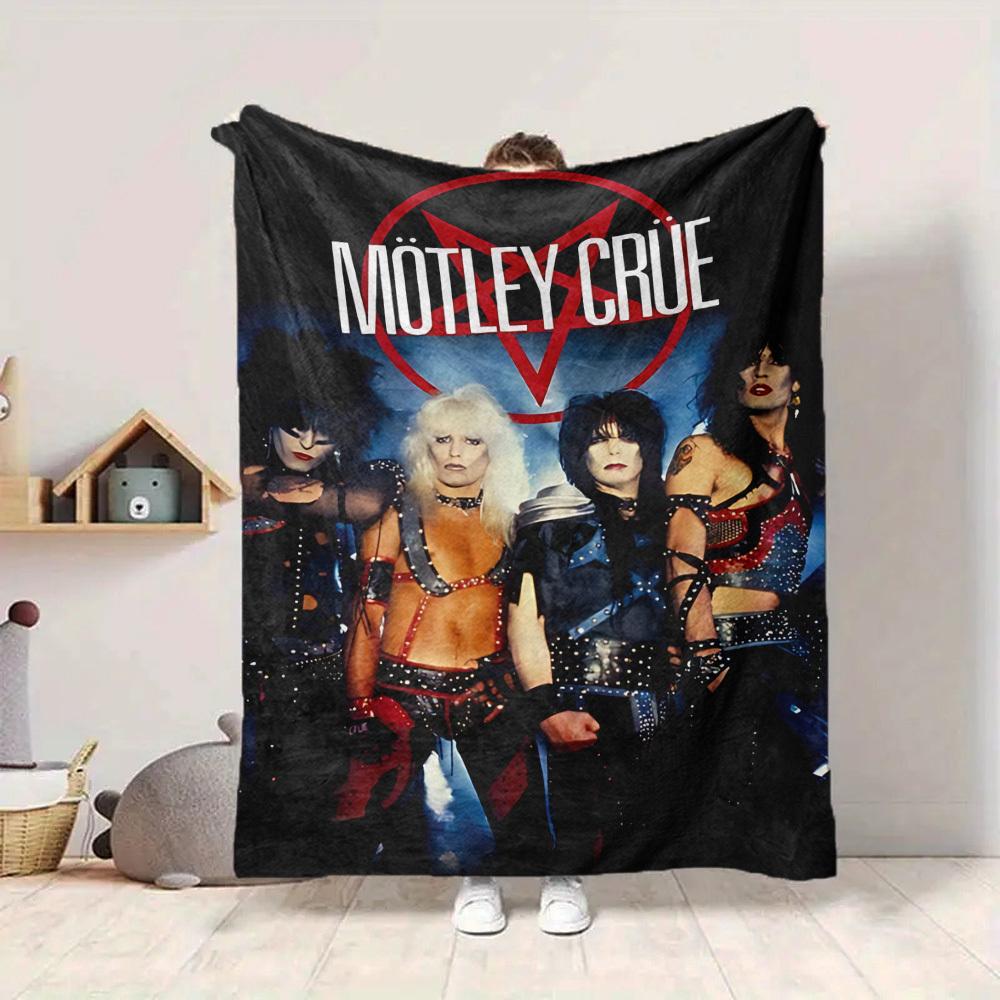 1pc Motley Crue Blanket Soft All Season Throw with Vibrant Design, Perfect for Home, Travel, and Gifts, Ideal for Naps and Camping