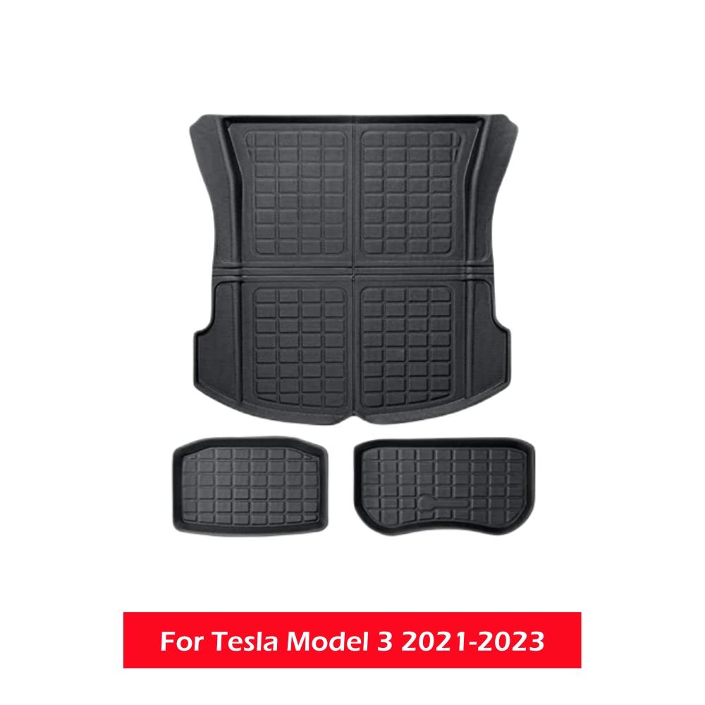 3D Floor Mats For Tesla Model 3 Highland Model Y 2017 to 2025 All Weather Floor Carpets Trunk Mats Waterproof Cargo Liner