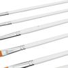 6PCS White Handle Face Paint Kit Mild Formula Nylon Art Brushes  Gouache Acrylic Drawing