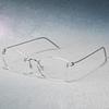 Denmark Brand Style Frameless Eyeglass Frame No Screws Ultra Lightweight Rimless Glasses Small Square Eyewear Customize Glasses