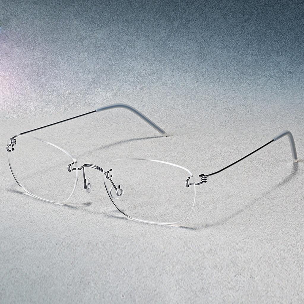 Denmark Brand Style Frameless Eyeglass Frame No Screws Ultra Lightweight Rimless Glasses Small Square Eyewear Customize Glasses