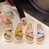 High Sense Cross with Cool Slippers Women Wear Summer New Internet Celebrity Fashion Women Thick Bottom Word Beach Sandals