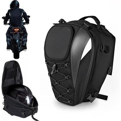 38L Waterproof Motorcycle Rear Seat Backpack Helmet Storage Large Capacity Dual-Shoulder Travel Bag Riders
