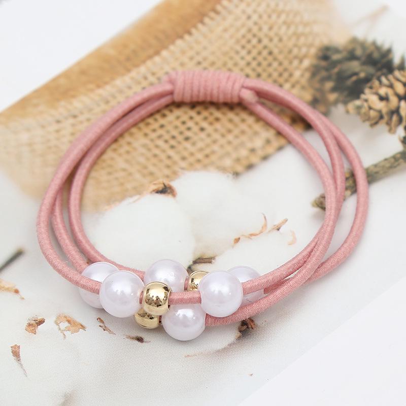 Korean Style Elastic Pearl Knotted Hair Band - Fashionable Hair Accessory