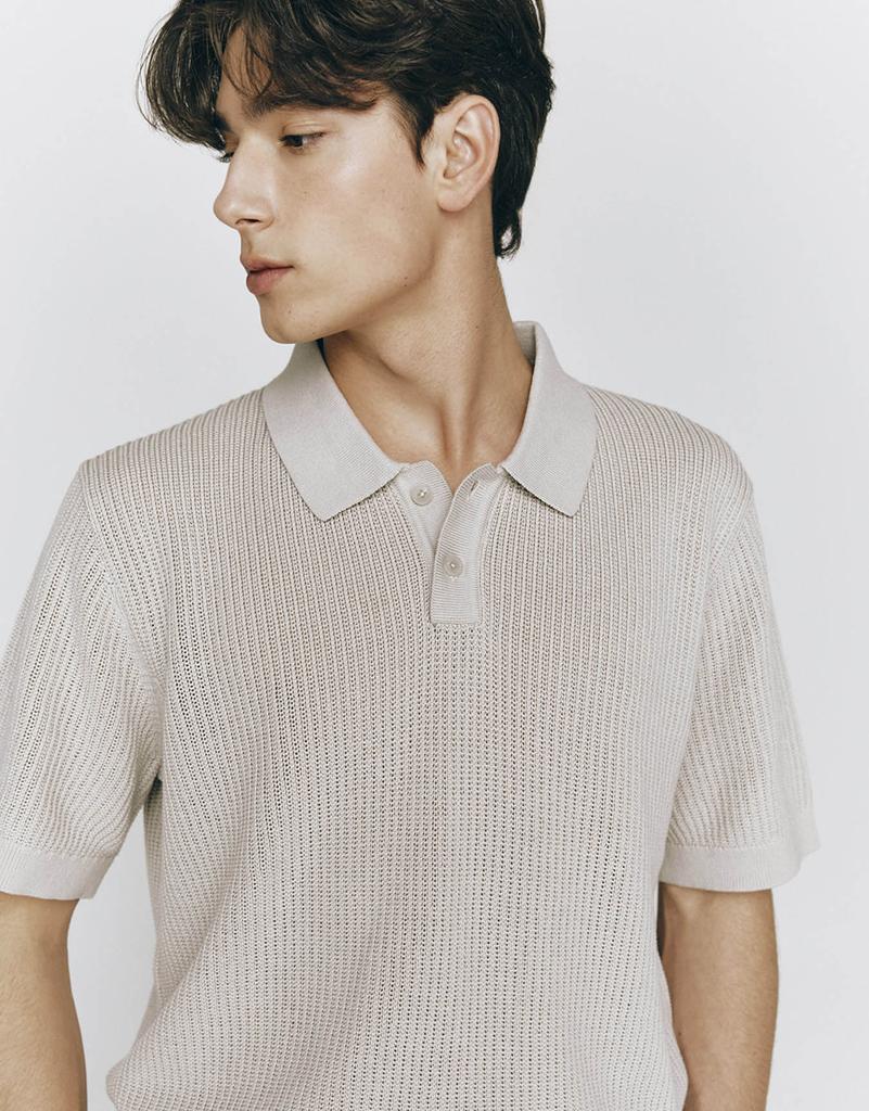 CONCEPTS1ONE Textured Short Sleeve Polo Knit Sweater 10055532/055532 [4Color]