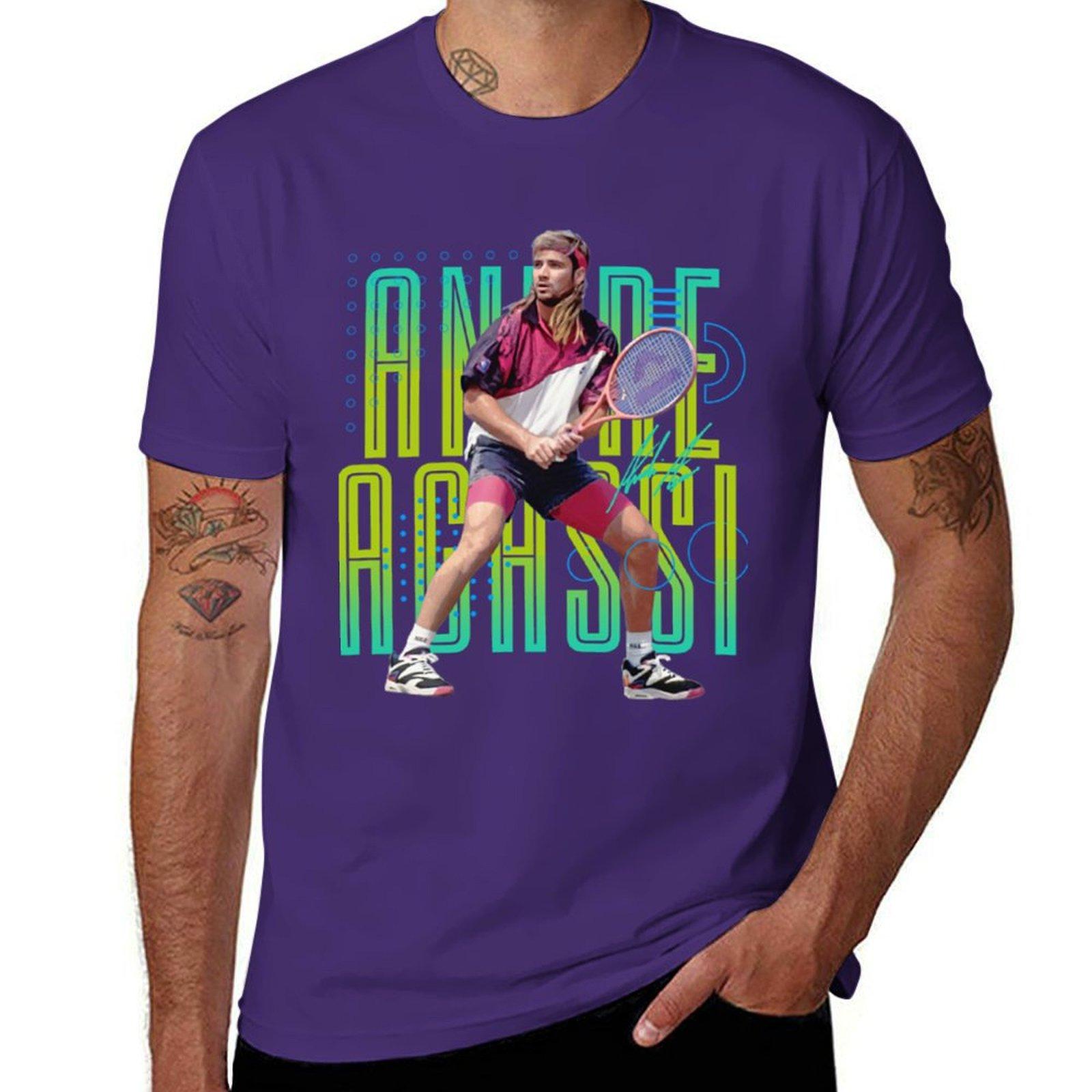 XIXI Fashion Andre Agassi 90's T-shirt custom design je eigen anime kleding zomertop T-shirt heren M