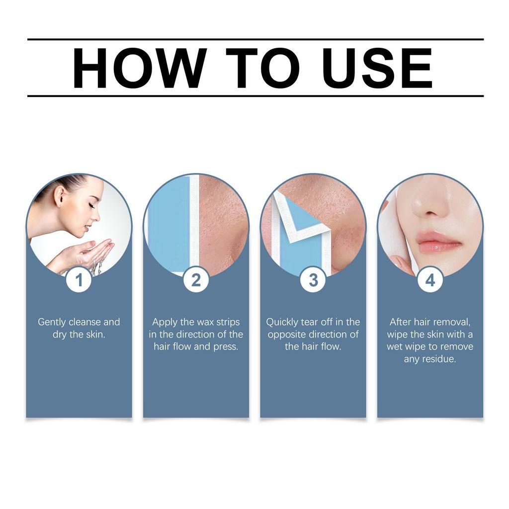 Facial Hair Removal Wax Paper Set , Facial Smooth Hair Removal Wax Strips ,5ml