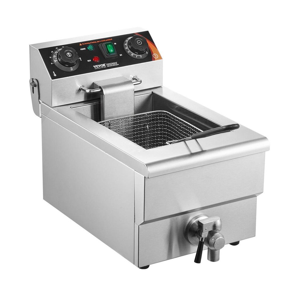 Commercial Electric Deep Fryer 3000W 9L Stainless Steel Upgrade 200°C