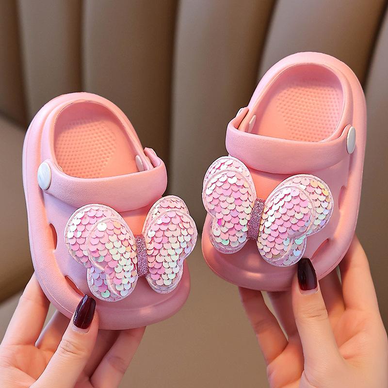 Children s slippers for girls1One3Indoor home children s soft-soled non-slip toddler bath baby clogs breathable 13CM