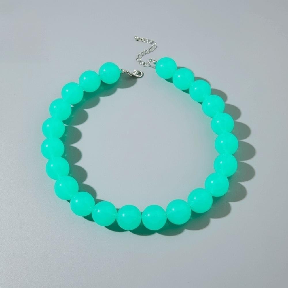 Adjustable Length Bohemia Bead Necklace Elegant Round Necklace Colourful Choker Fashion Banquet темно-зеленого