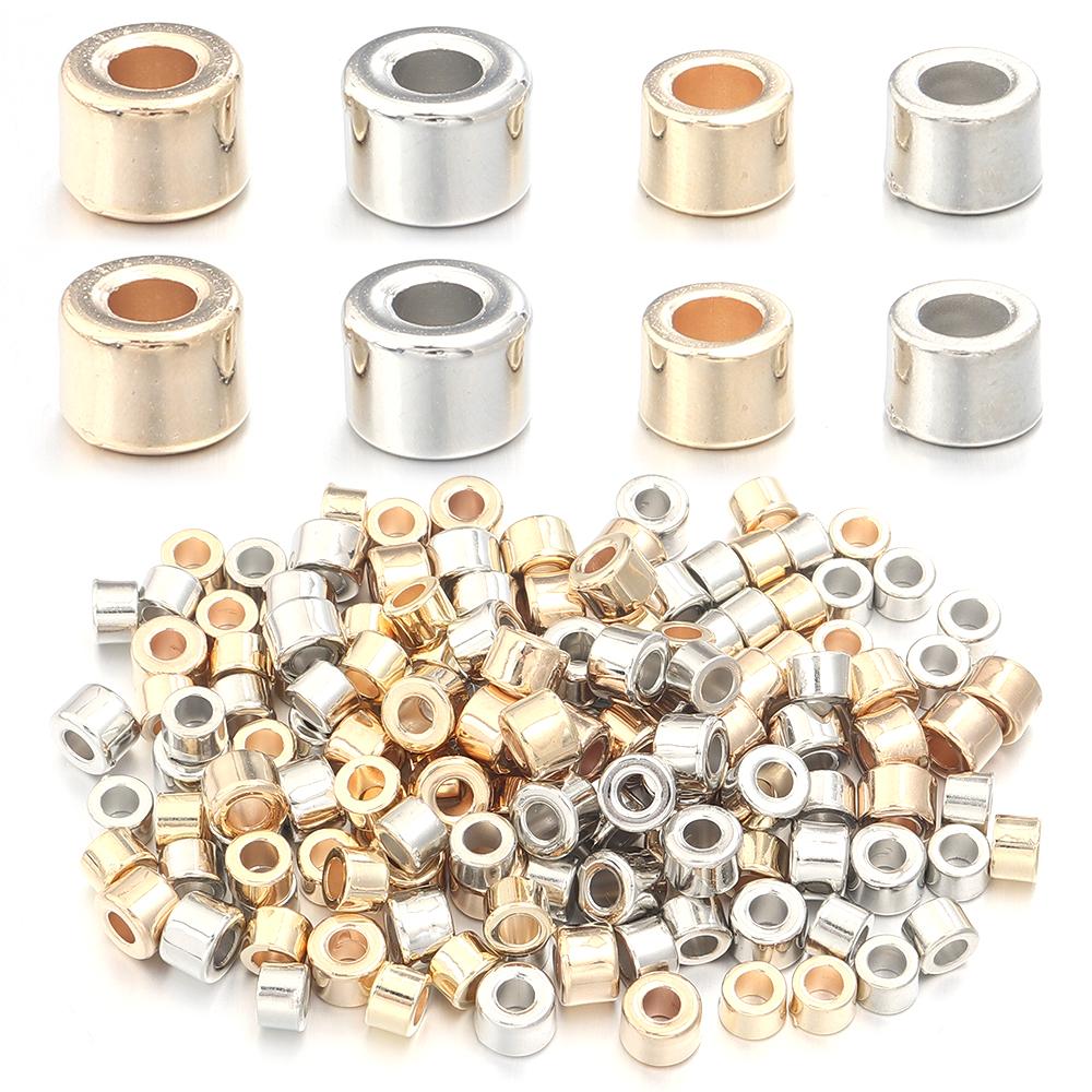 100pcs CCB Spacer Beads Cylindrical Plastic Loose Beads For Jewelry Making DIY Handmade Bracelets Necklace Accessories Wholesale