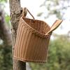 Handwoven Storage Basket Boho Hanging Basket with Handle Rustic Storage Basket for Flowers Fruits Vegetables Kitchen Produce