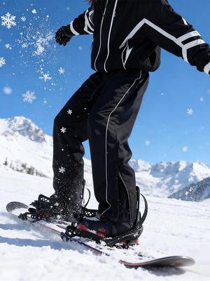 Northeast Windproof Waterproof Silver Fox Fur Ski Pants with Half-Zip & Adjustable Waistband for Couples