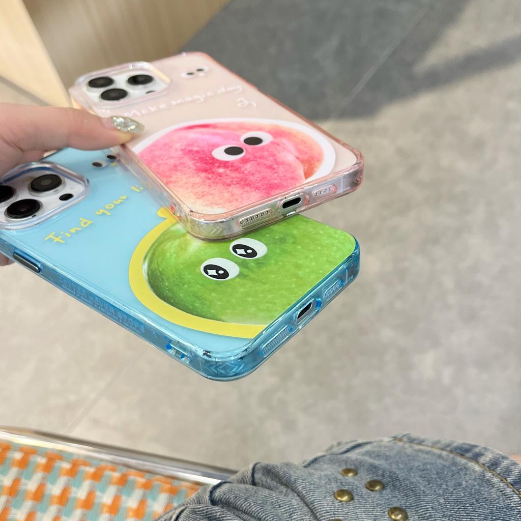 For iPhone 13 Pro Max Case Acrylic+TPU Phone Shell Fruit Emotion Pattern
