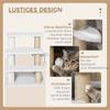Pet Stair with 3-step Climb Ladder, Scratching Posts, Platforms, Toy Ball, for Indoor Elderly Cats Kittens, White