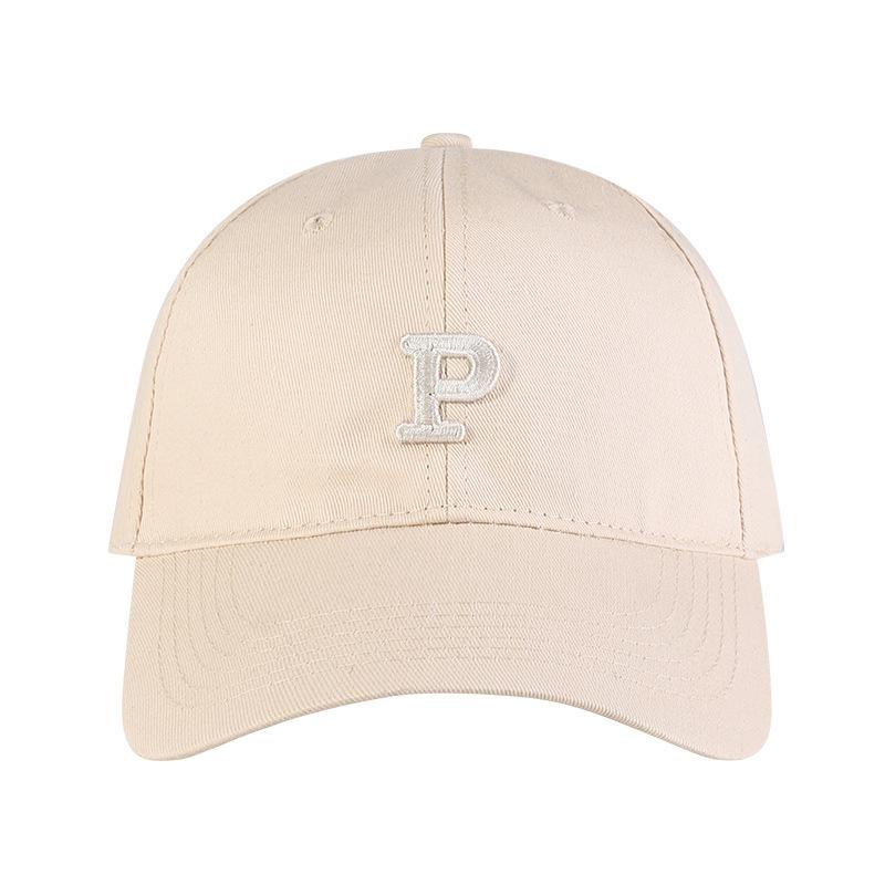 Hat Women's Simple P Letter Baseball Hat Korean Version Versatile Couple Baseball Hat Outdoor Sports Casual Sun Hat Men