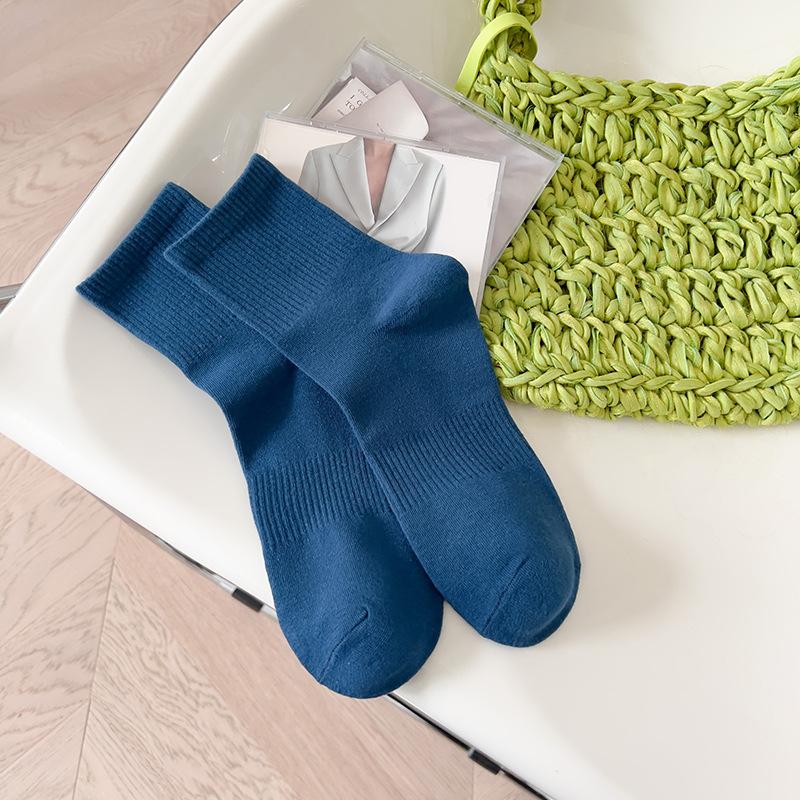 Calzini a Tubo Sportivi da Skateboard da Donna Colore Unito Vita Primavera Autunno Tendenza