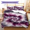Tie-Dye Pattern Bedding Set Quilt Cover Pillowcase Home Decor Gift (1 * Duvet Cover + 2 * Pillowcase, Without Core)