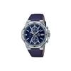 100M Waterproof Quartz Movement Genuine Leather Strap Watch Men Watches Blue EFV-640L-2AV